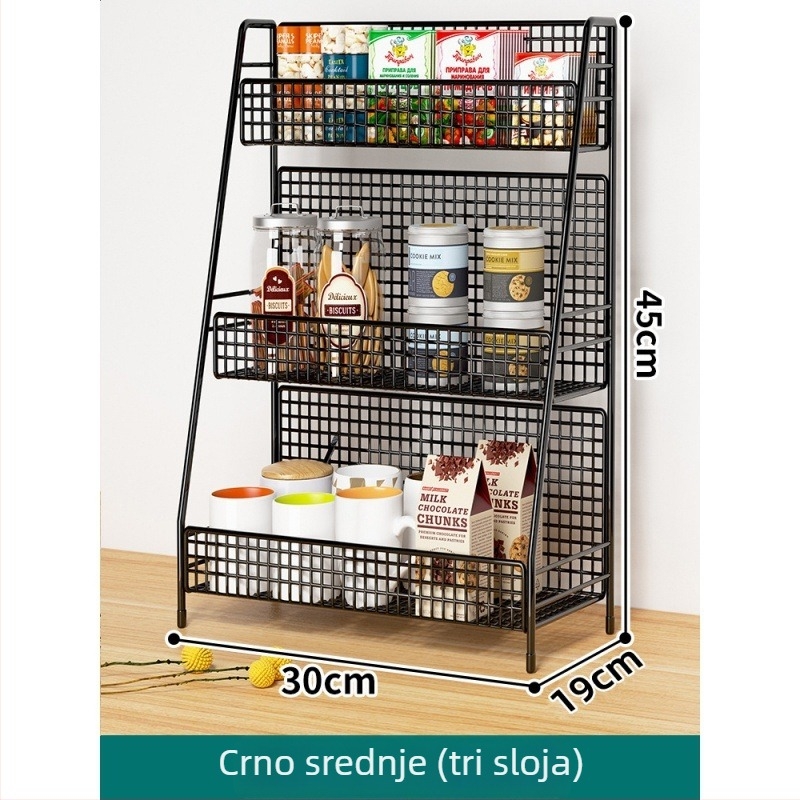 Stolni regaľ za skladištenje, karbonska čelika, 4 etaže, moderan minimalistički dizajn, postavljanje na stol, bez montaže