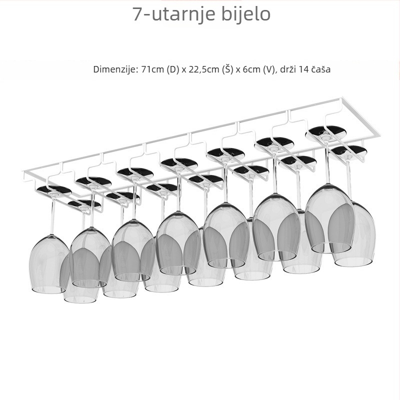 Invertirani zidni držač čaša za vino – željezna žica, suvremeni jednostavni stil
