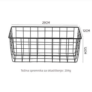 Kovana željezna košara za pohranu za stolno organiziranje, moderni minimalistički stil, materijal: željezna žica