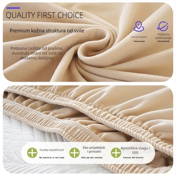 Navlaka za jastučnicu kauča, poliester, protuklizna, univerzalna za četiri sezone, kompatibilna s modularnim sofama, jednobojni uzorak, svjež stil