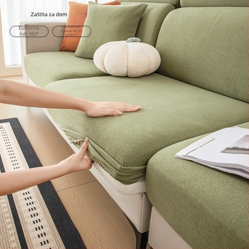 Navlaka za jastučnicu kauča, poliester, protuklizna, univerzalna za četiri sezone, kompatibilna s modularnim sofama, jednobojni uzorak, svjež stil