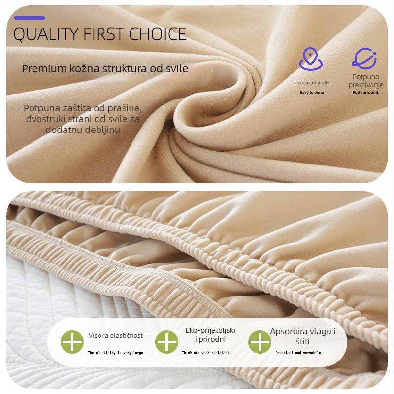 Navlaka za jastučnicu kauča, poliester, protuklizna, univerzalna za četiri sezone, kompatibilna s modularnim sofama, jednobojni uzorak, svjež stil