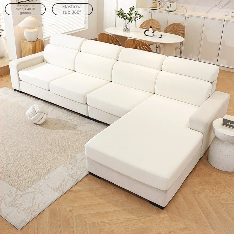 Navlaka za jastučnicu kauča, poliester, protuklizna, univerzalna za četiri sezone, kompatibilna s modularnim sofama, jednobojni uzorak, svjež stil