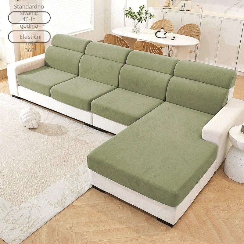 Navlaka za jastučnicu kauča, poliester, protuklizna, univerzalna za četiri sezone, kompatibilna s modularnim sofama, jednobojni uzorak, svjež stil