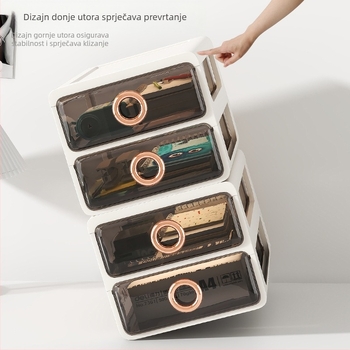 Kutija za pohranu kozmetike s prozirnim ladicama – plastični stolni organizator za šminku i njegu kože, Yunshina, Jieyang, 2023