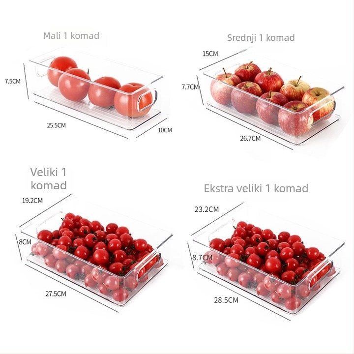 Kutija za skladištenje u hladnjaku za voće i povrće, plastika prehrambene klase, jednostavan stil, kuhinjski organizator