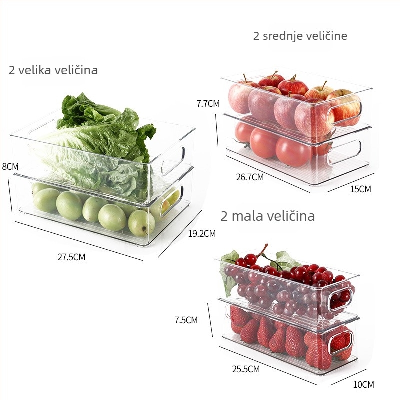 Kutija za skladištenje u hladnjaku za voće i povrće, plastika prehrambene klase, jednostavan stil, kuhinjski organizator