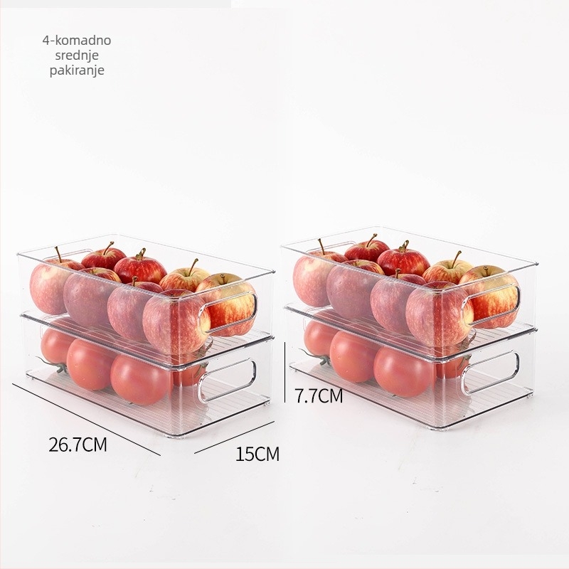 Kutija za skladištenje u hladnjaku za voće i povrće, plastika prehrambene klase, jednostavan stil, kuhinjski organizator