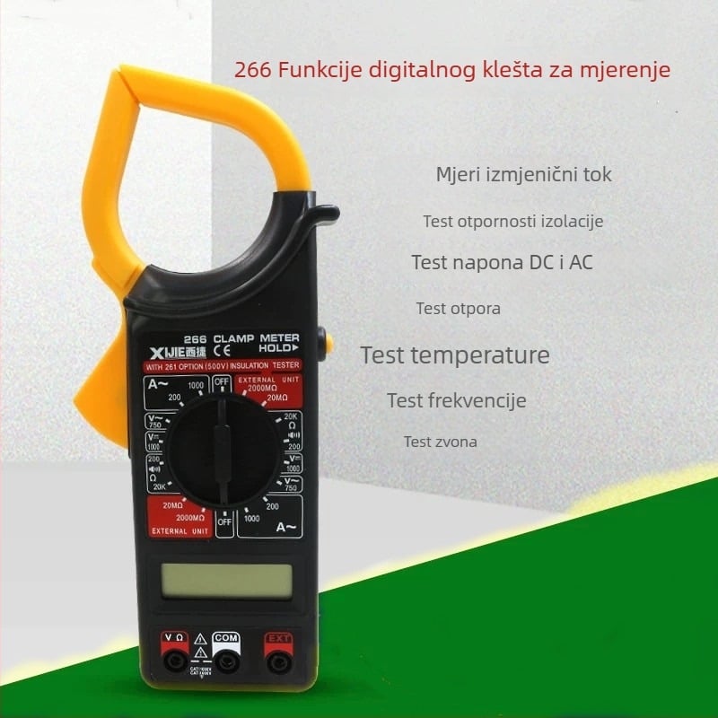 WestJet klipsni digitalni multimetar s zaštitom od pregorijevanja, AC voltmetar, digitalni zaslon, raspon kapaciteta 4