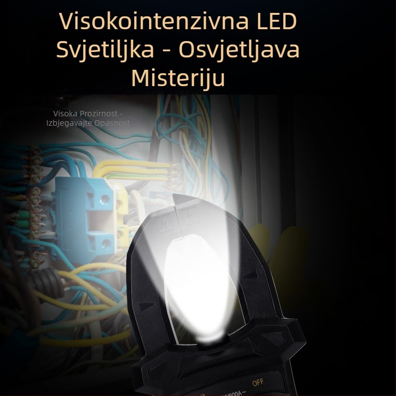 Digitalni kleštni mjerač, višenamjenski multimetar, raspon 600A, zaslon 1999