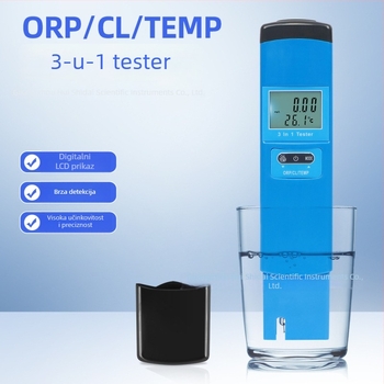 Tester kvalitete vode – ORP, klor i temperatura (tri u jedan) za akvarije, bazene i vodu iz slavine