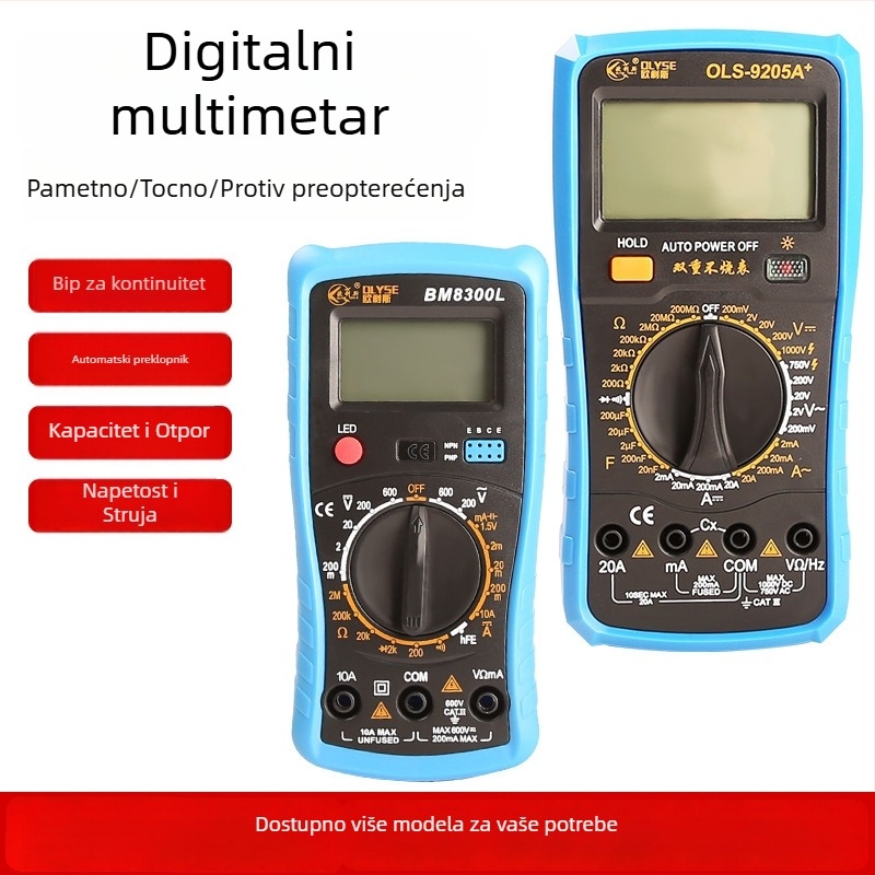 Ručni digitalni multimetar, visoka preciznost, automatski raspon, test dioda, pohrana podataka