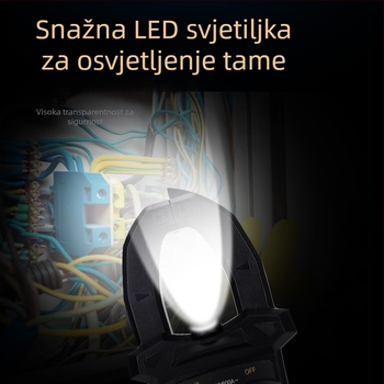 Kliješni multimetar, raspon 600 A, zaslon sa 1999 točaka, CE/FCC certifikovan
