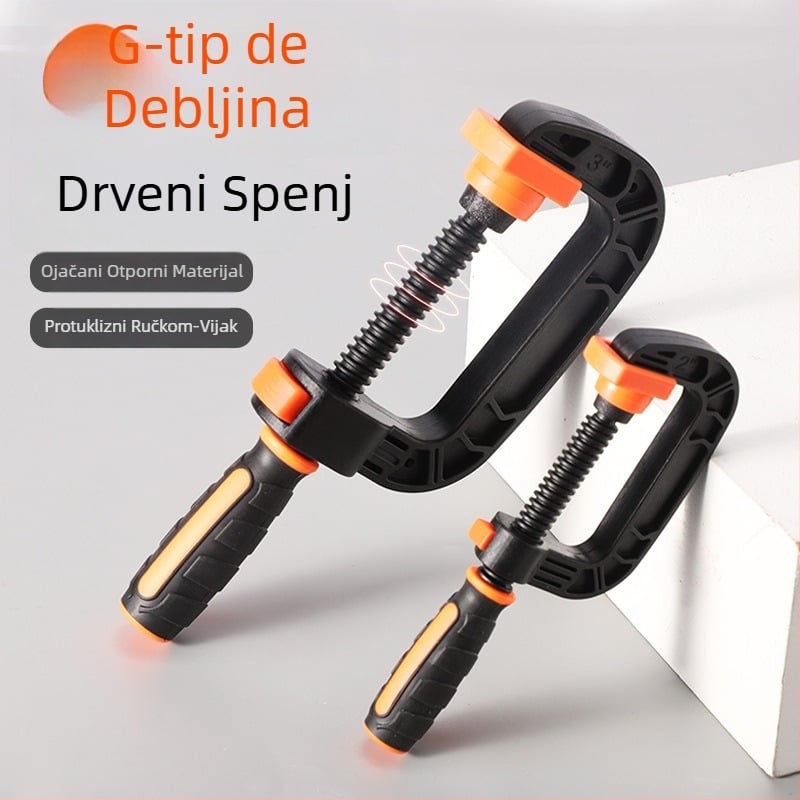 Drvna spona u obliku C-a za ploče, držač ploča, antimagnetni, alatni čelik, Yu Yang