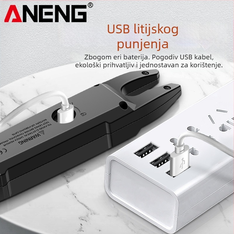 U-oblikovani kliještni mjerni uređaj s digitalnim zaslonom, inteligentnom identifikacijom, višefunkcionalni visokoprecizni AC/DC klamps mjerni uređaj s izravnim punjenjem litijeve baterije