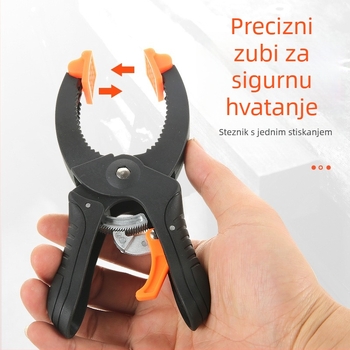 G-klamp za stolarske poslove — univerzalni fiksni steznik, podesivi tlak, brzi zupčasti mehanizam, plastična konstrukcija