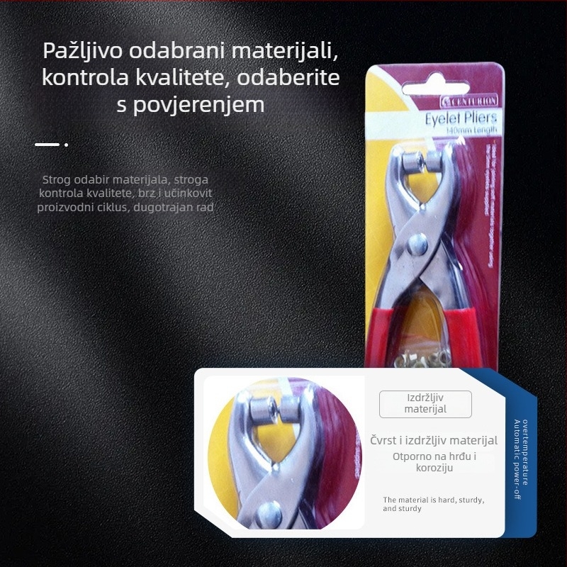 Višenamjenski kliješta za probijanje rupa, s okruglim otvorom, A3 karbonska čelika, standardna, za zakovice