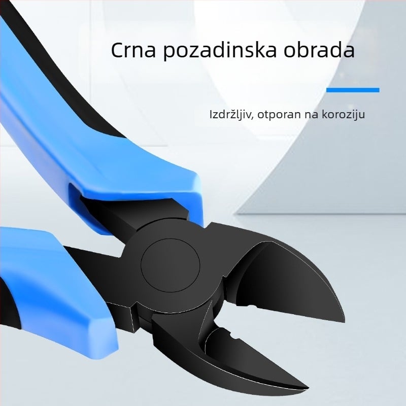 Orlis industrijske klase kliješta s dijagonelnim nosom za cijevi, od 55# čelika, ukupna duljina 165 mm, duljina hvataljke 15 mm, težina 240 g