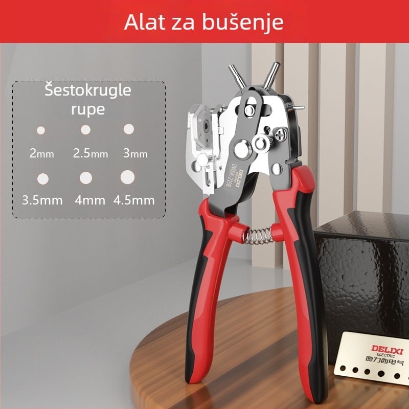 Delixi kliješta za bušenje rupa, za pojaseve i narukvice sata, nehrđajući čelik, težina 0.35