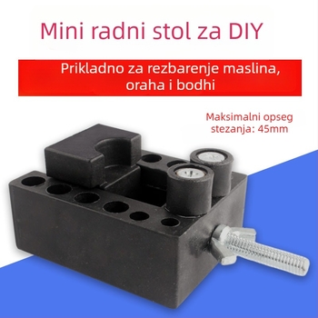 Mini radni vješak za DIY preradu – bušenje i poliranje; pogodno za jezgro breskve, perle, nakit, sat; materijal: plastika; težina: 0.2