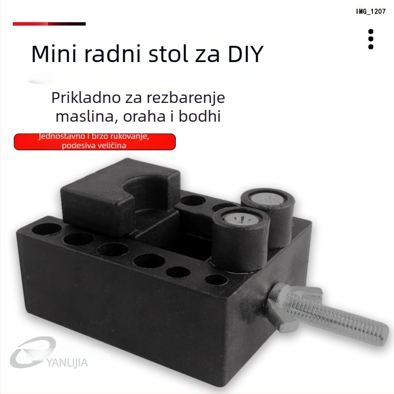 Mini radni vješak za DIY preradu – bušenje i poliranje; pogodno za jezgro breskve, perle, nakit, sat; materijal: plastika; težina: 0.2