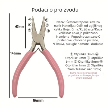 Kliešte za navijanje žice za nakit, okrugli nos, nehrđajući čelik, otporni na koroziju, težina 0,15 kg
