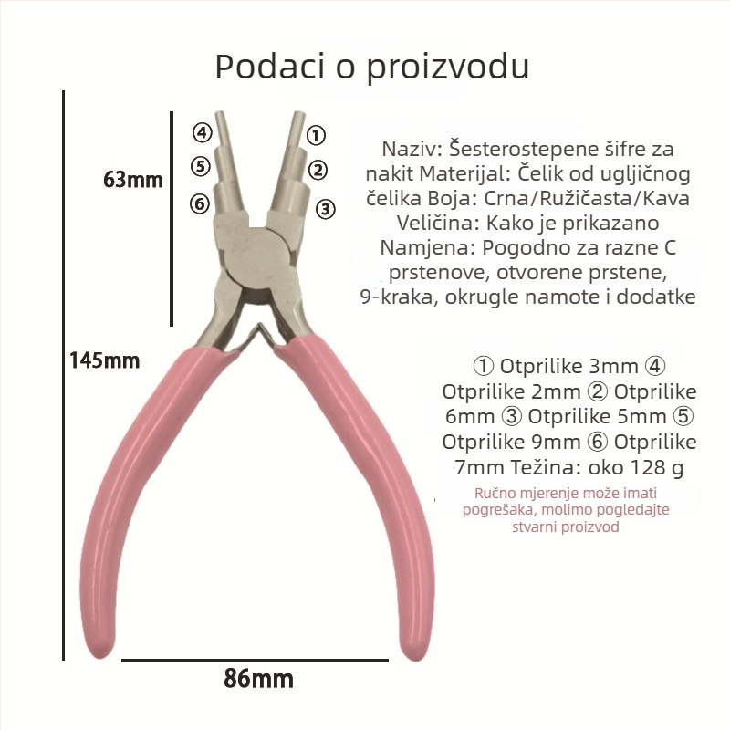 Kliešte za navijanje žice za nakit, okrugli nos, nehrđajući čelik, otporni na koroziju, težina 0,15 kg