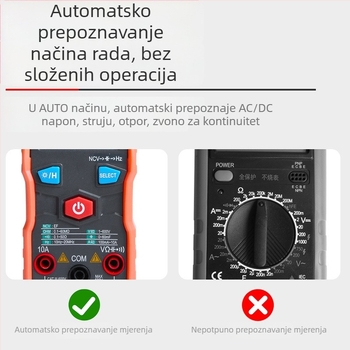 Digitalni multimetar s automatskim rasponom, visoka preciznost, mjerač kapaciteta, kompaktn