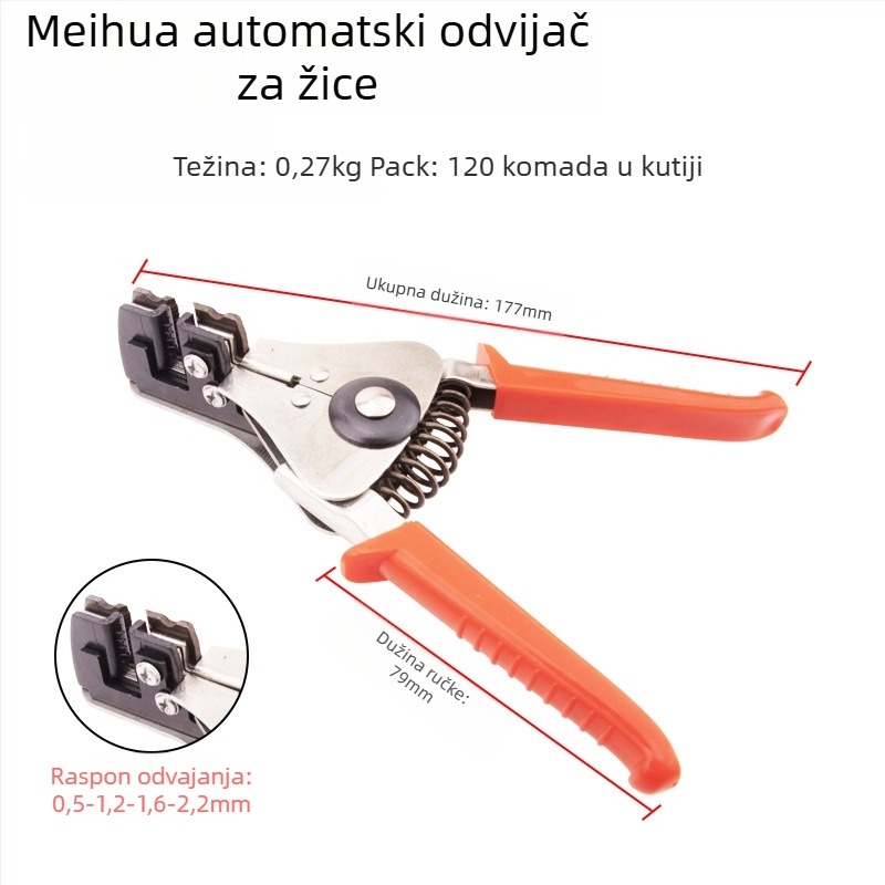 Automatski alat za skidanje izolacije žica za električare; izrađen od 45# čelika; težina 0,24 kg; pogodan za elektro održavanje.