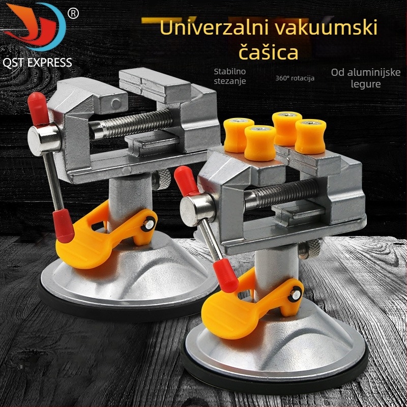 Mini držač s vakuum bazom, 360° rotacija, aluminijska legura