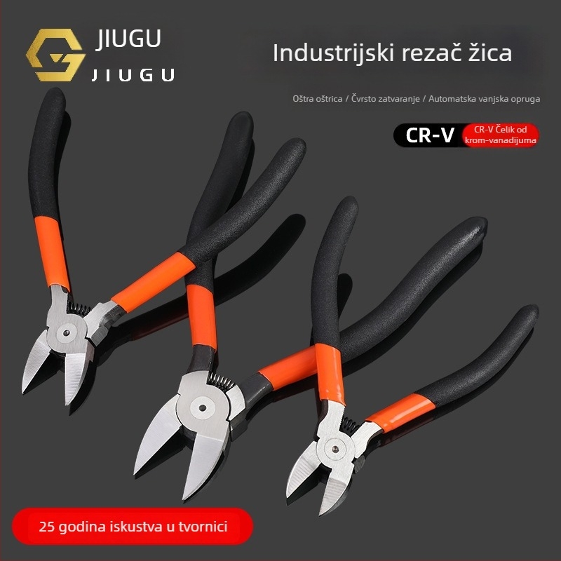Industrijske kliješke za uštedu napora: dijagonalne kliješte za rezanje i mini kliješte s oprugom za žice, krom-vanadijski čelik