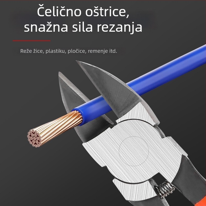 Industrijske kliješke za uštedu napora: dijagonalne kliješte za rezanje i mini kliješte s oprugom za žice, krom-vanadijski čelik