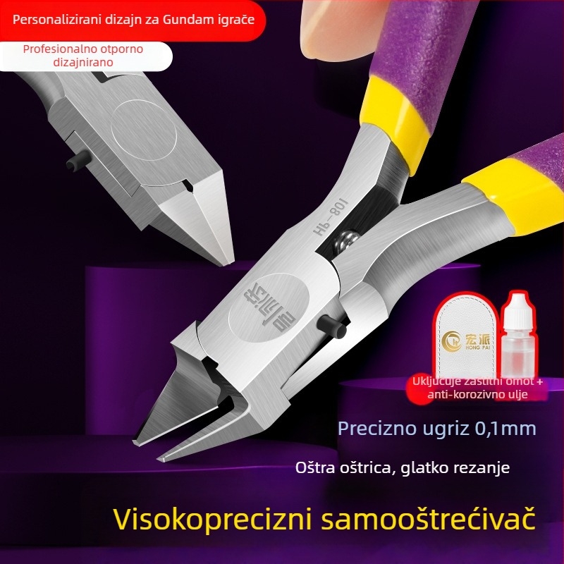 Klešta za rezanje – Hongpai No.1, jednostrani kliješta za sklapanje Gundam modela, za plastične modele, visoko ugljična čelika, težina 0.1