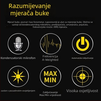 AS804 digitalni mjerač buke, prijenosni, raspon 30-130 dBA, točnost 1.5 dB, razlučivost 0.1 dB