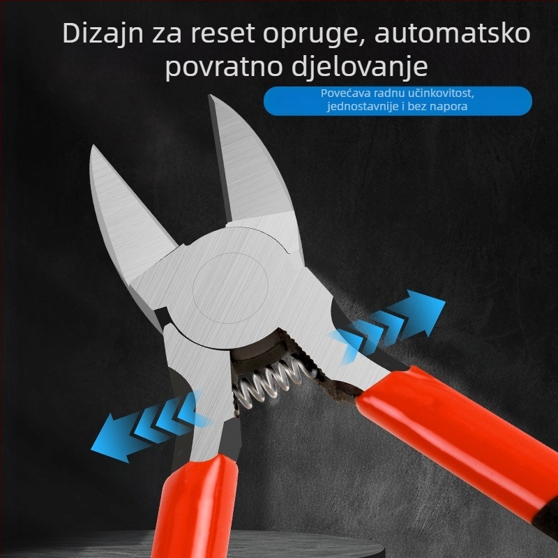 Klešta za rezanje bakrene žice, s oštricom od visoko ugljičnog čelika i tvrdom opružom