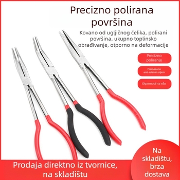 Klešta s iglom nosom - produžene dugi nosovi, zakrivljene vrhove 45°/90°, Električarske višenamjenske kliješta — Marka: win win; Materijal: Drugo; Težina: Više; Specifikacije: Više