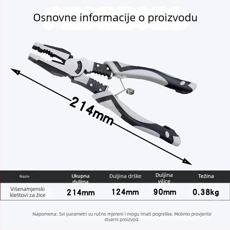 Klešta za izolaciju i rezanje žica – visoko ugljični čelik, 0,36 kg