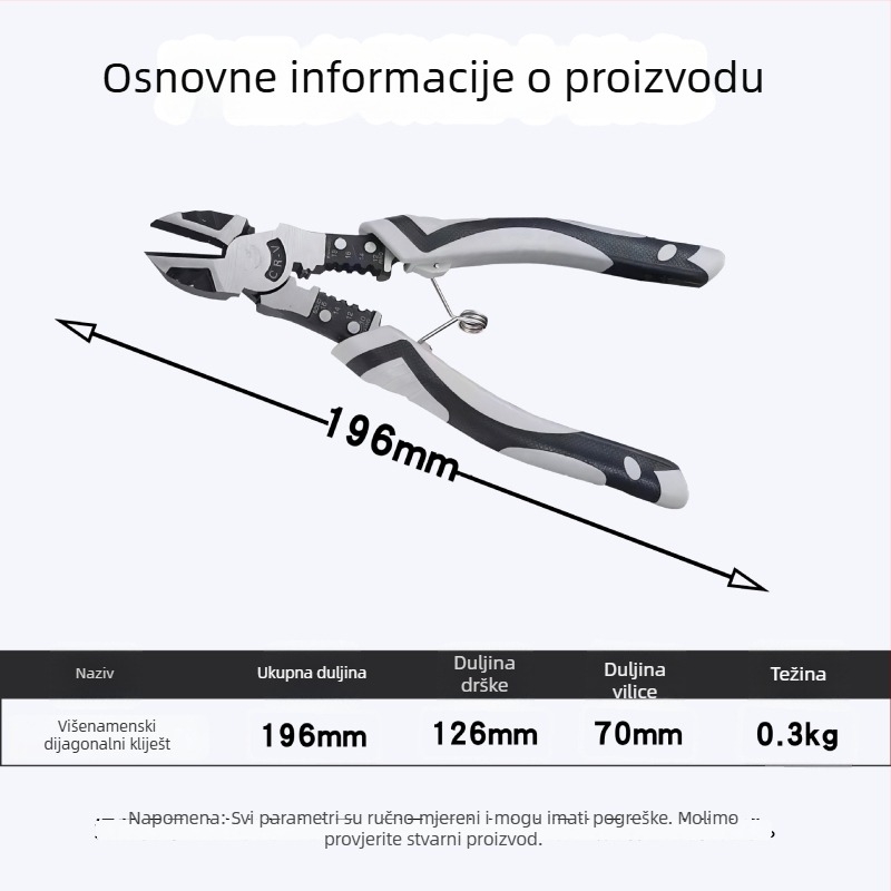Klešta za izolaciju i rezanje žica – visoko ugljični čelik, 0,36 kg