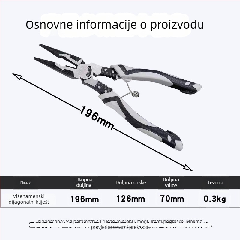 Klešta za izolaciju i rezanje žica – visoko ugljični čelik, 0,36 kg