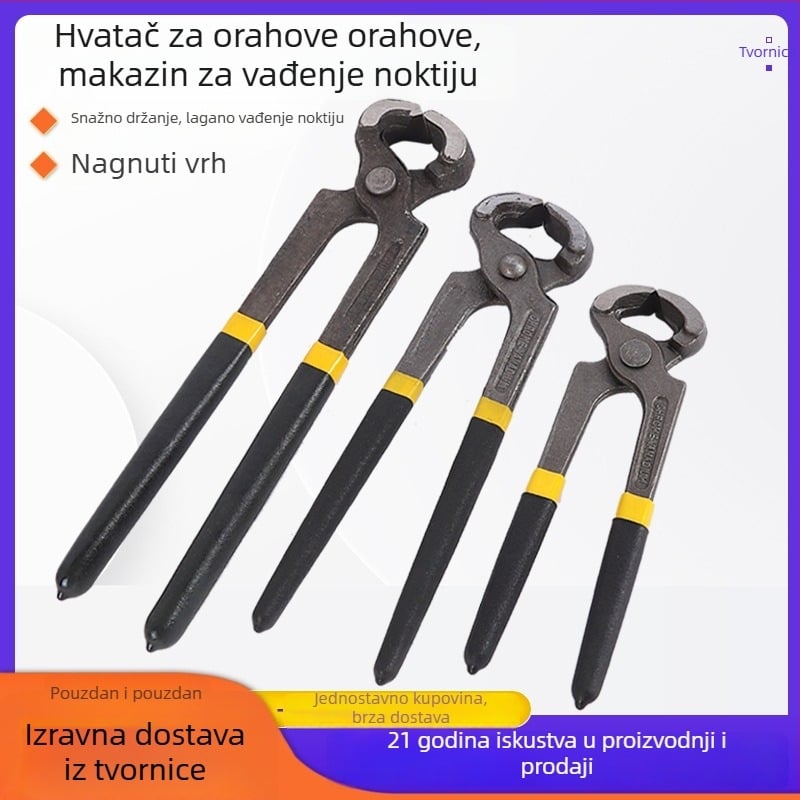 Klešta za vađenje čavala, s rezom žice i rezačem zakovica – visoko ugljični čelik