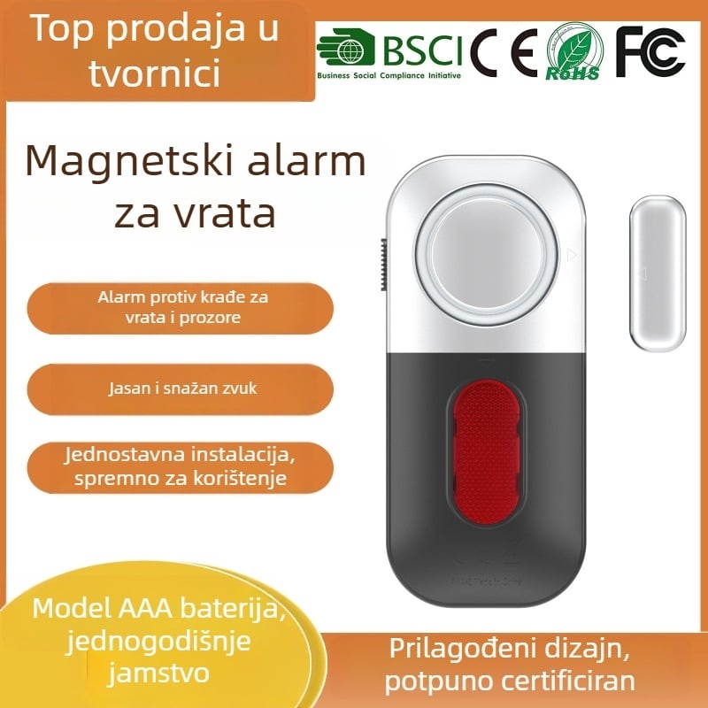 MEINOE MSA-826 Bežični alarm za vrata i prozore, sirena 130 dB, magnetski kontakt, indukcijsko otkrivanje