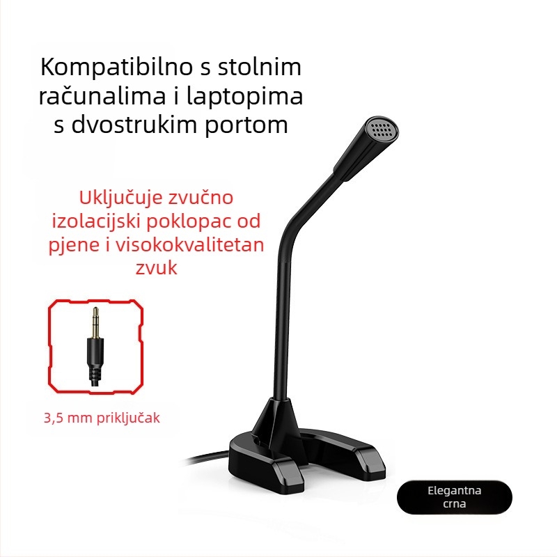 Amoi G8 USB kondenzatorski mikrofon za računalo, live streaming i karaoke – 20Hz-20kHz, SNR ≥95dB, Plug-and-Play, USB napajanje 5V