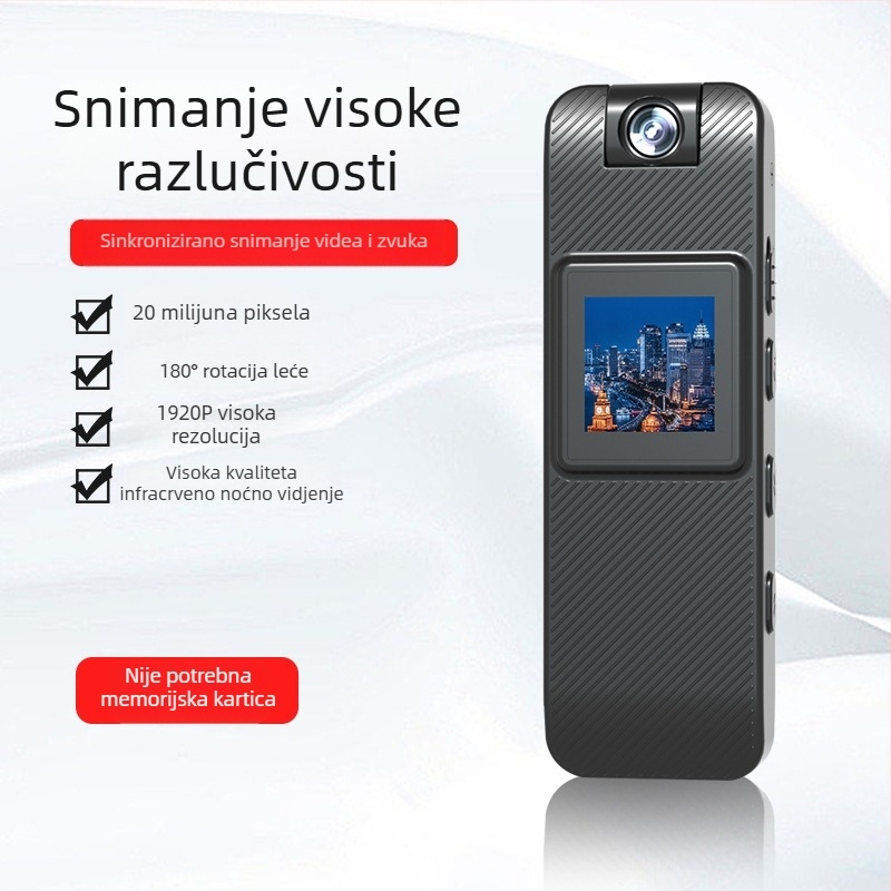 Sportska kamera za akciju s noćnim vidom — 1080p video, CMOS senzor 5 MP, MicroSD pohrana