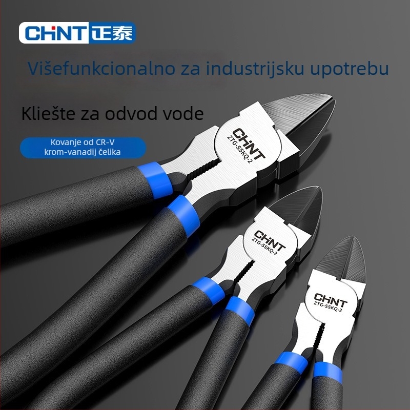Industrijske dijagonalne kliješta za rezanje žica s offsetnim čeljustima, tanki alat za elektroniku, krom-vanadno čelik, težina 0.091–0.152 kg
