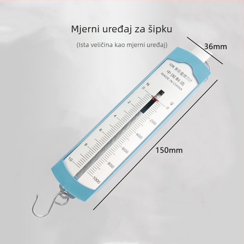 5N opružni dinamometar s metalnim kukom – nastavni alat za mehaniku za osnovnu i srednju školu