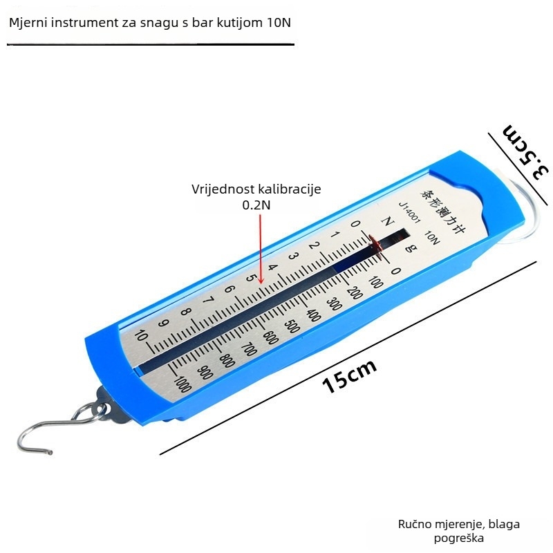5N opružni dinamometar s metalnim kukom – nastavni alat za mehaniku za osnovnu i srednju školu