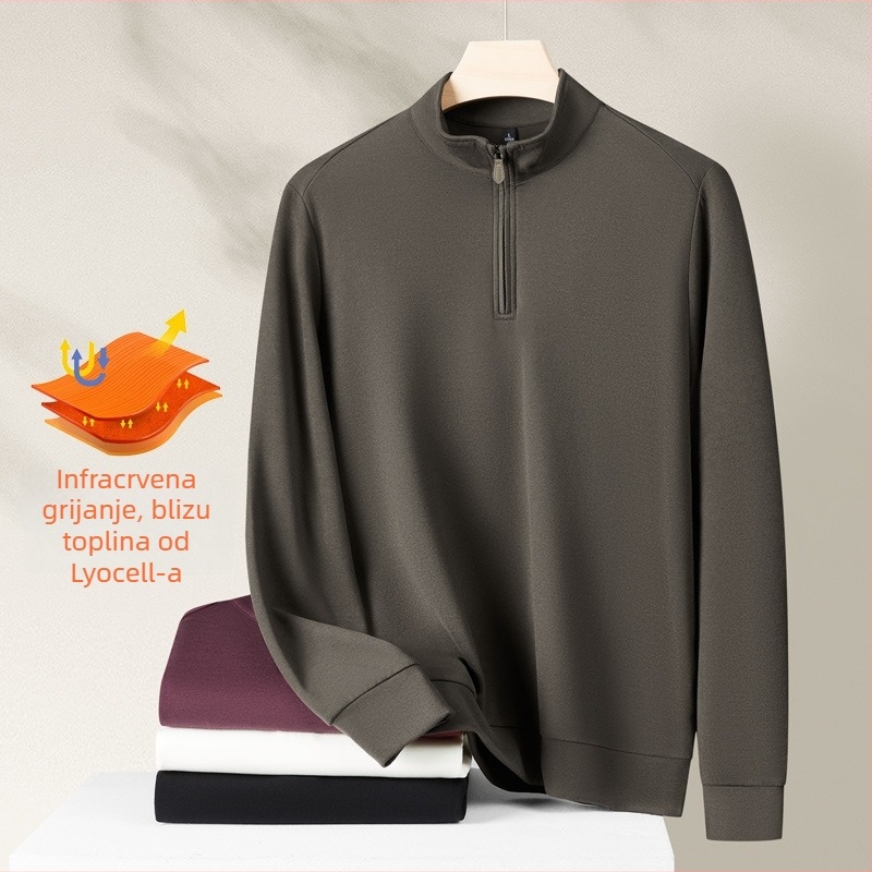Mikina/Fleece Shirt sa zatvaračem i visokim ovratnikom, sintetička smjesa vlakana, gusti fleece, straight kroj