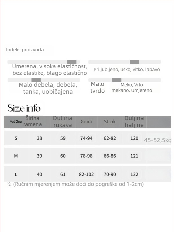 Pletena haljina s okruglim izrezom, dugim rukavima, visokim strukom, duga A-linijska suknja; pulover stil
