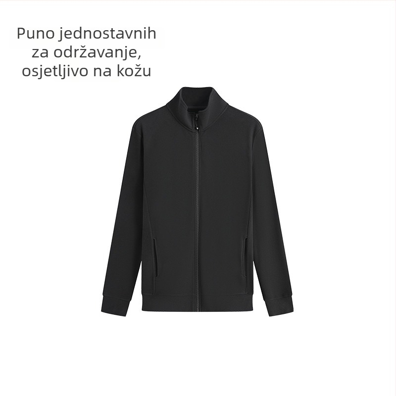 Muški kardigan-svijet u korejskom stilu sa stojećim ovratnikom i zatvaračem, debeli materijal, vlakno regenerirane celuloze (51–70%)
