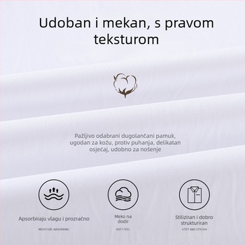 Muška poslovna formalna košulja s dugim rukavima, pamukova mješavina (31–50% pamuka), prozračna, otporna na nabor, kvadratni ovratnik